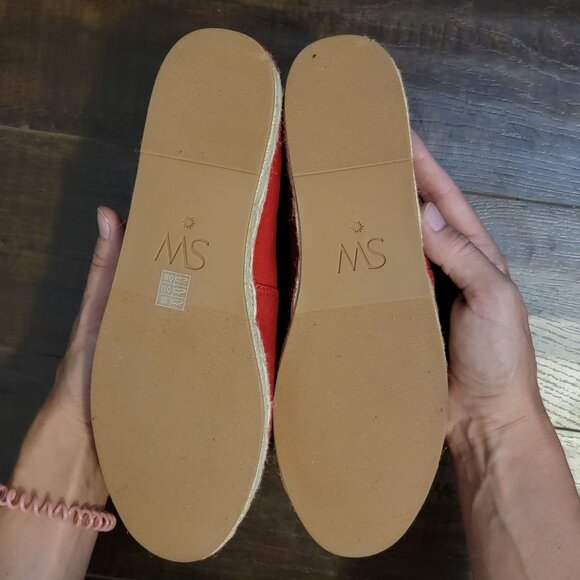 NEW Stuart Weitzman Nugal Espadrille Flats Womens 8.5 Summer Red Nautical - Picture 8 of 9